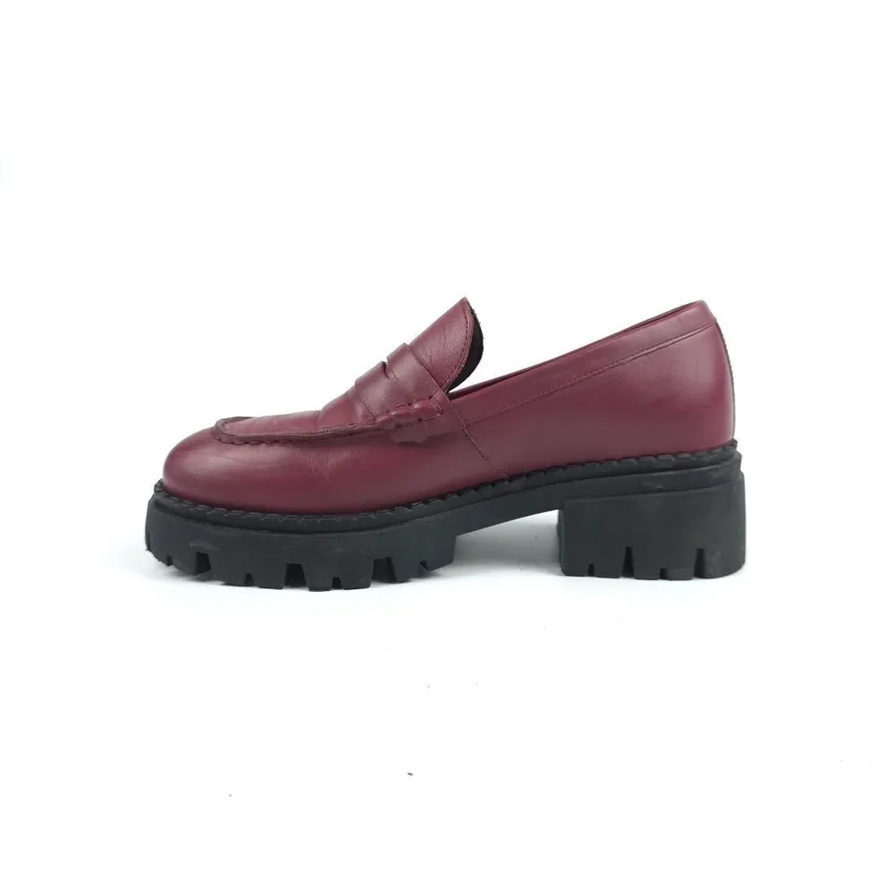 FREE PEOPLE Lyra Lug Sole Loafer Mulberry 39 Dark Academia Preppy Grunge 90s Y2k